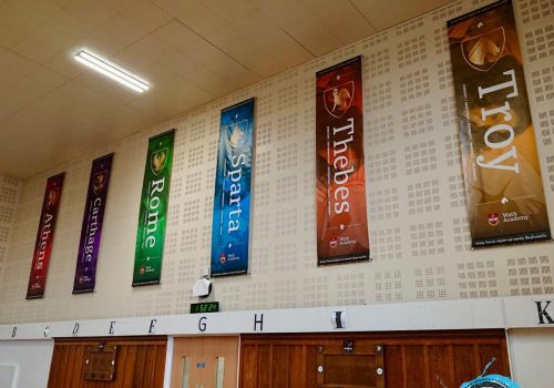 Wath School hanging banners