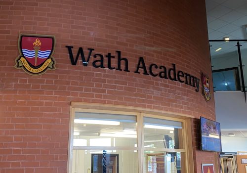 Wath School internal individual lettering