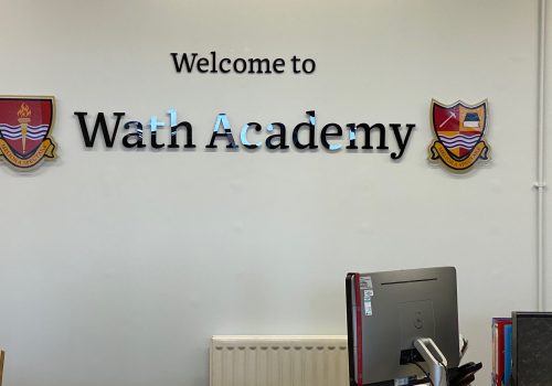 Wath school perspex wall lettering